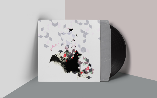 Album cover with flying chevron pattern